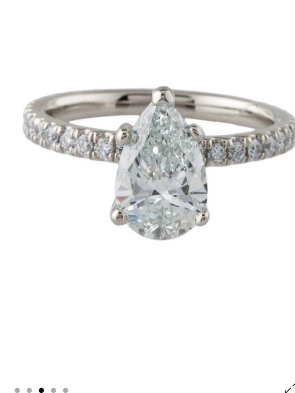 Badgley Mischka Pear-Shaped Halo Ring in White